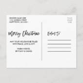 Carte Postale Bracelet Script Rustique Vert Bois Noël 3 Photo (Dos)