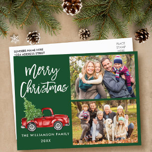 Carte Postale Bracelet Script Vintage Camion 2 Photo Christmas G