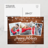 Carte Postale Bracelet Script Wood Lights Holiday 3 Photo (Devant / Derrière)