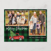 Carte Postale Bracelet vert plaid Script Camion 2 Photo Noël (Devant)