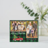 Carte Postale Bracelet vert plaid Script Camion 2 Photo Noël (Debout devant)