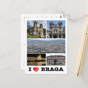 Carte Postale Braga - J'aime - Portugal -