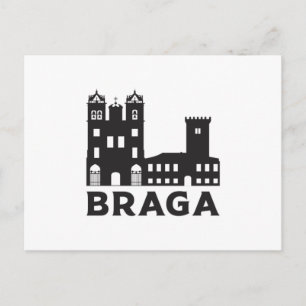 Carte Postale Braga Portugal City Skyline Cityscape Idée cadeau