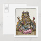 Carte Postale Brahma, dieu hindou de la création, du Voyage aux (Devant / Derrière)