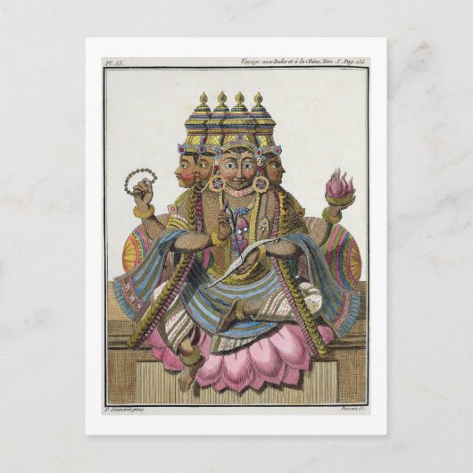 Carte Postale Brahma, dieu hindou de la création, du Voyage aux (Devant)