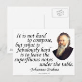 Carte Postale Brahms sur la composition (Devant / Derrière)