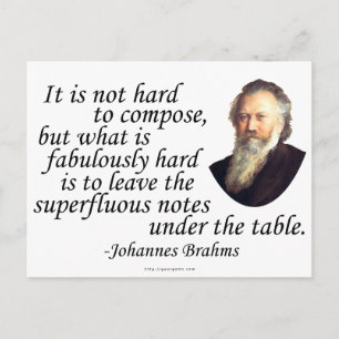 Carte Postale Brahms sur la composition