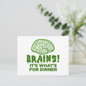 Carte Postale Brains, c'est quoi pour le dîner (Debout devant)