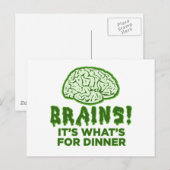 Carte Postale Brains, c'est quoi pour le dîner (Devant / Derrière)