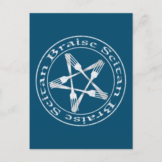 Carte Postale Braise Seitan Vegan Pentagram (light version) (Devant)