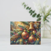 Carte Postale Branche avec décoration de Noël (Debout devant)