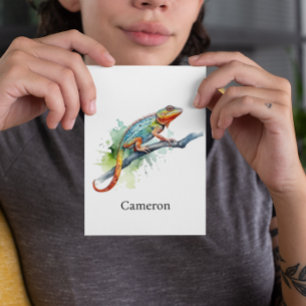 Carte Postale Branche de Couleurs : Art Caméléon, personnalisé