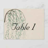 Branche de Willow sur Linen Mariage Numéro de tabl