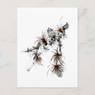 Carte Postale Branche des pins, Sumi-e