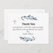 Carte Postale Branche d'olive aquarelle simple Baptême  (Devant / Derrière)