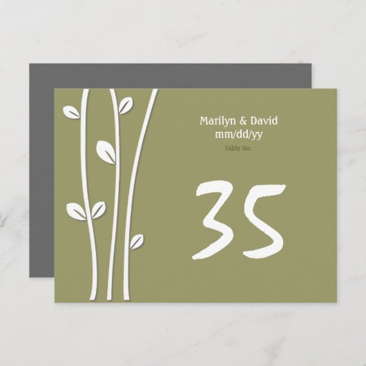 Carte Postale Branches blanches en feuilles Numéro de tableau (Devant / Derrière)