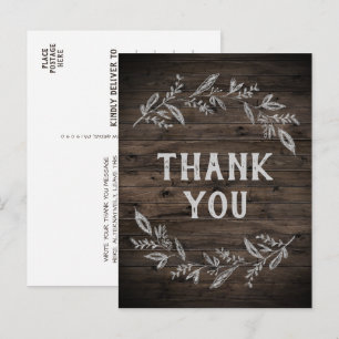 Carte Postale Branches courbes Merci en bois