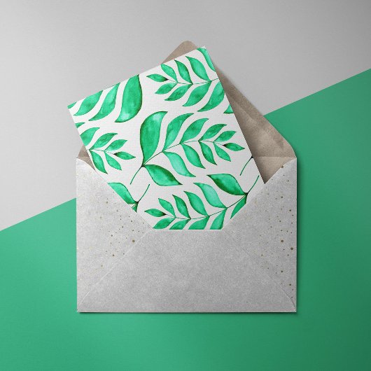 Carte Postale Branches d'aquarelle simples - vert