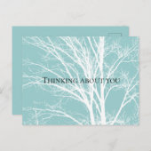 Carte Postale Branches d'arbre blanc bleu rustique (Devant / Derrière)