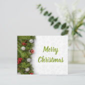 Carte Postale Branches d'arbre de Noël avec Baubles (Debout devant)