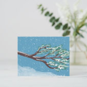 Carte Postale Branches d'hiver enneigées dessinées à la main (Debout devant)