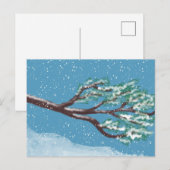 Carte Postale Branches d'hiver enneigées dessinées à la main (Devant / Derrière)