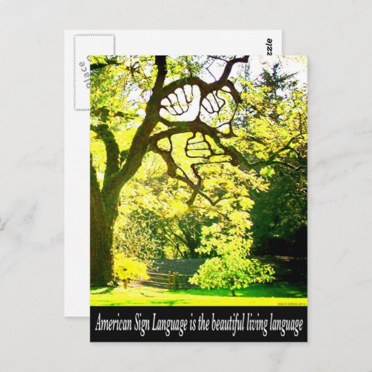 Carte Postale Branches en forme d'ASL (Devant / Derrière)