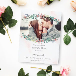 Carte Postale Branches Fleurs sauvages 2 tons délicats et élégan