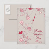 Carte Postale Branches florales Fête des mères Salutations (Devant / Derrière)