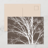 Carte Postale Branches rustiques Brown d'arbre blanc (Devant / Derrière)