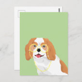 Carte Postale Brandy Le Blenheim Cavalier King Charles Spaniel (Devant / Derrière)
