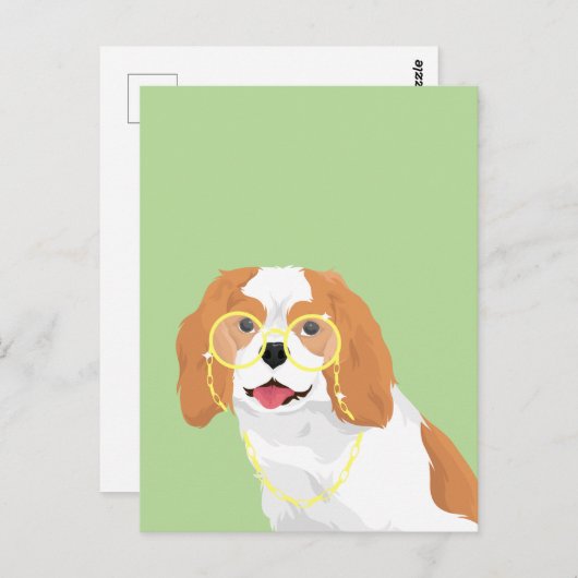 Carte Postale Brandy Le Blenheim Cavalier King Charles Spaniel (Devant / Derrière)