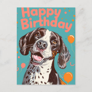 Carte Postale Braque allemand heureux anniversaire 