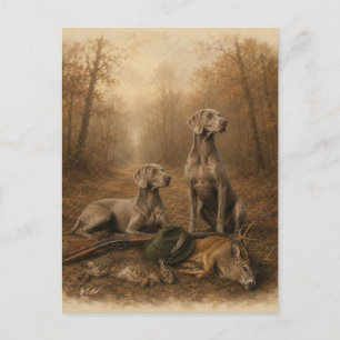 Carte Postale Braque de Weimar – Chasseur de Fantôme Argenté