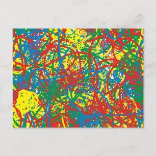 Carte Postale Bras chaud coloré explosion multi couleur éclabous