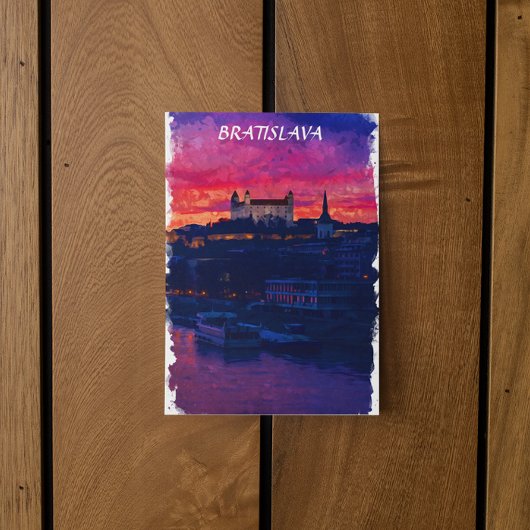 Carte Postale Bratislava Slovaquie Night City View