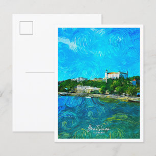 Carte Postale Bratislava Slovaquie Paint Paint Ville Paysage