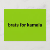 Carte Postale Brats pour kamala simple moderne noir vert citron (Devant)