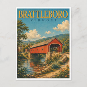 Carte Postale Brattleboro Vermont Creamery Bridge GeoSaga