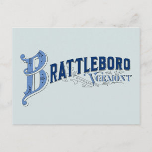 Carte Postale Brattleboro, Vermont, Windham County 1896 Logo Pos