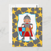 Carte Postale Brave Knight Boy fête d'anniversaire (Devant / Derrière)