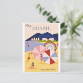 Carte Postale Brazil Copacabana Beach Vintage (Debout devant)