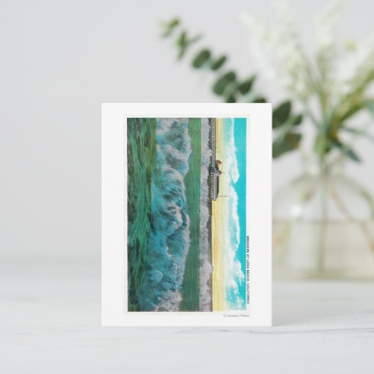 Carte Postale Breakers à Long Beach, Californie (Debout devant)