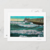 Carte Postale Breakers and Pleasure PierLong Beach, CA (Devant / Derrière)