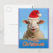 Carte Postale brebis joyeuses de noël (Devant / Derrière)