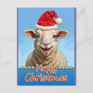 Carte Postale brebis joyeuses de noël