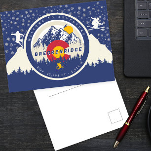 Carte Postale Breckenridge Colorado Drapeau Montagne Ski Souveni