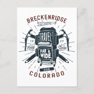 Carte Postale Breckenridge Colorado sac à dos Gear Retro Voyage