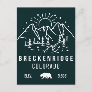 Carte Postale Breckenridge Colorado Vintage Souvenirs minimalist