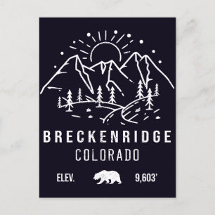 Carte Postale Breckenridge Colorado Vintage Souvenirs minimalist